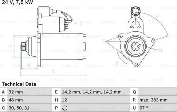 BOSCH 0 986 024 990 - Käynnistinmoottori inparts.fi