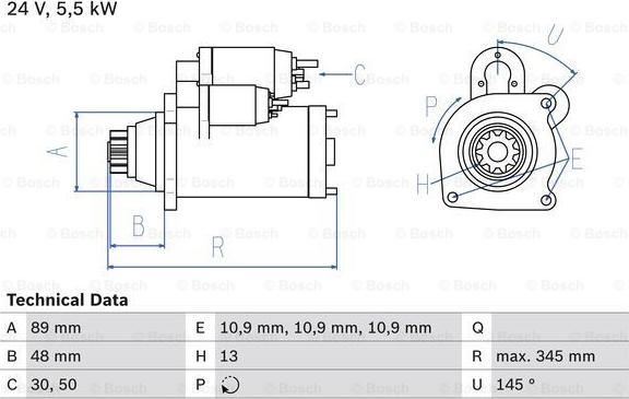 BOSCH 0 986 024 670 - Käynnistinmoottori inparts.fi