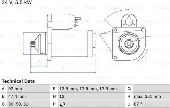 BOSCH 0 986 025 450 - Käynnistinmoottori inparts.fi