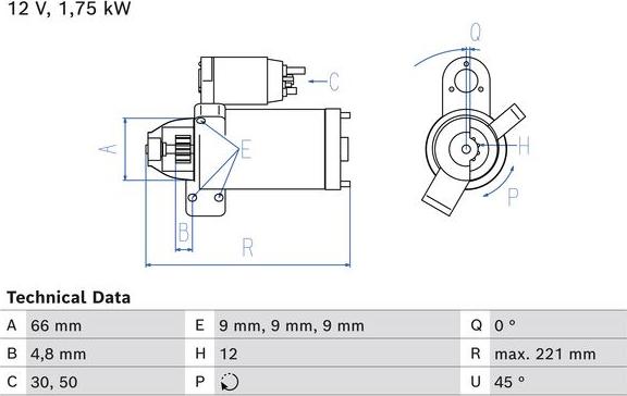 BOSCH 0 986 025 510 - Käynnistinmoottori inparts.fi