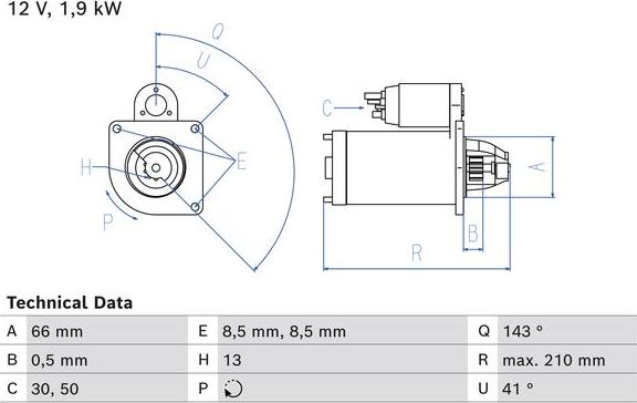 BOSCH 0 986 025 040 - Käynnistinmoottori inparts.fi