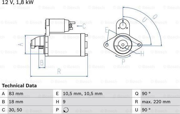 BOSCH 0 986 026 050 - Käynnistinmoottori inparts.fi