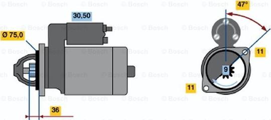 BOSCH 0 986 020 441 - Käynnistinmoottori inparts.fi