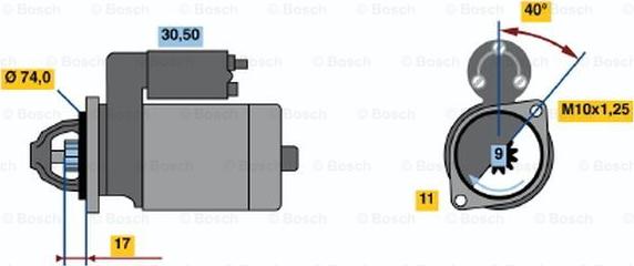 BOSCH 0 986 020 541 - Käynnistinmoottori inparts.fi