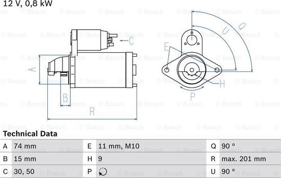 BOSCH 0 986 020 551 - Käynnistinmoottori inparts.fi