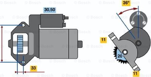 BOSCH 0 986 020 511 - Käynnistinmoottori inparts.fi