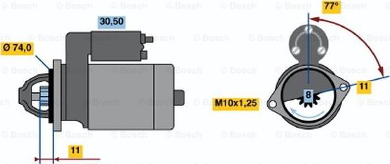 BOSCH 0 986 020 531 - Käynnistinmoottori inparts.fi