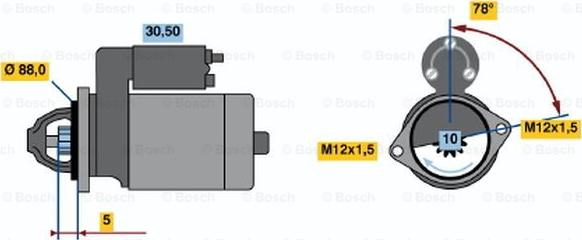 BOSCH 0 986 020 521 - Käynnistinmoottori inparts.fi