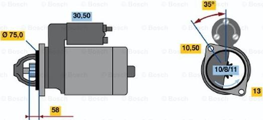 BOSCH 0 986 020 691 - Käynnistinmoottori inparts.fi