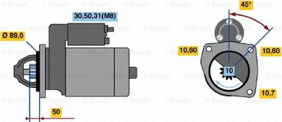 BOSCH 0 986 020 051 - Käynnistinmoottori inparts.fi