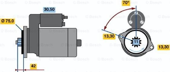 BOSCH 0 986 020 031 - Käynnistinmoottori inparts.fi