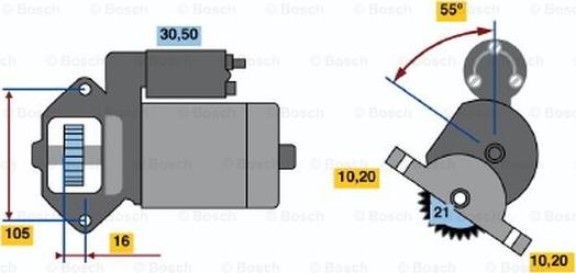 BOSCH 0 986 020 801 - Käynnistinmoottori inparts.fi