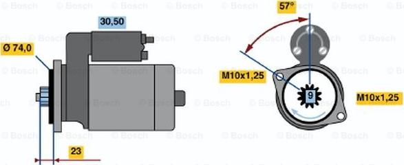 BOSCH 0 986 020 831 - Käynnistinmoottori inparts.fi