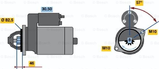 BOSCH 0 986 020 821 - Käynnistinmoottori inparts.fi