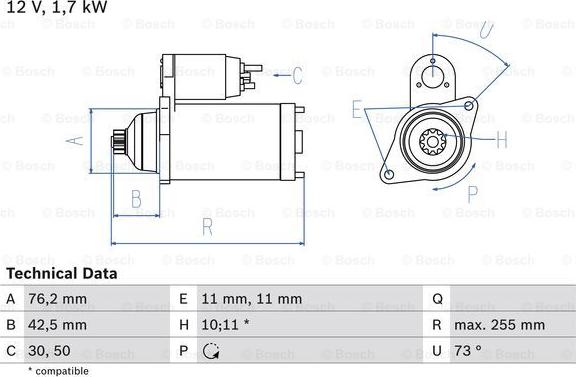 BOSCH 0 986 020 280 - Käynnistinmoottori inparts.fi