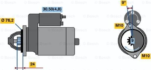 BOSCH 0 986 021 510 - Käynnistinmoottori inparts.fi