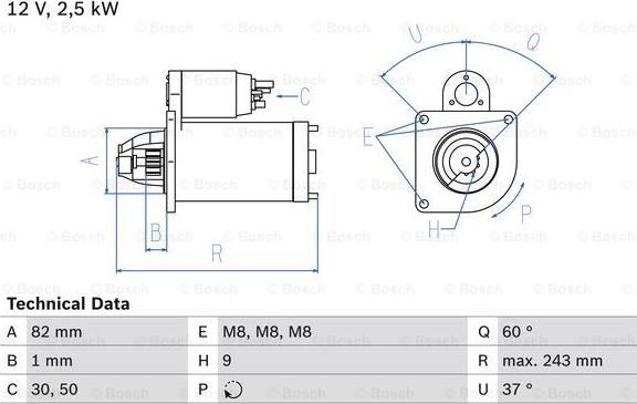 BOSCH 0 986 021 640 - Käynnistinmoottori inparts.fi