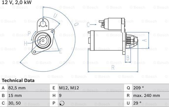 BOSCH 0 986 021 610 - Käynnistinmoottori inparts.fi