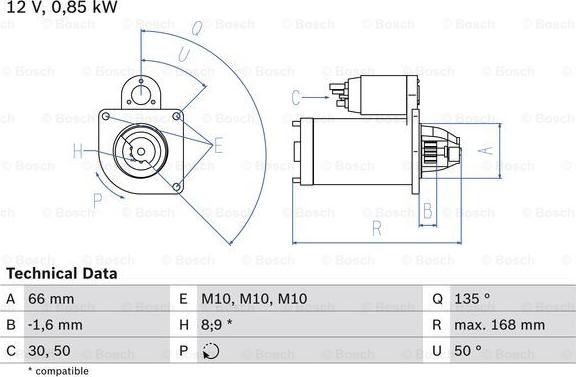 BOSCH 0 986 021 051 - Käynnistinmoottori inparts.fi