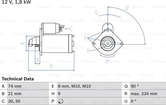 BOSCH 0 986 021 230 - Käynnistinmoottori inparts.fi