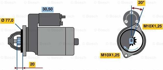 BOSCH 0 986 023 980 - Käynnistinmoottori inparts.fi