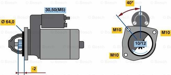 BOSCH 0 986 023 500 - Käynnistinmoottori inparts.fi