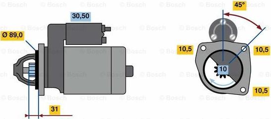 BOSCH 0 986 023 510 - Käynnistinmoottori inparts.fi