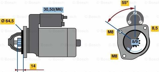 BOSCH 0 986 023 650 - Käynnistinmoottori inparts.fi