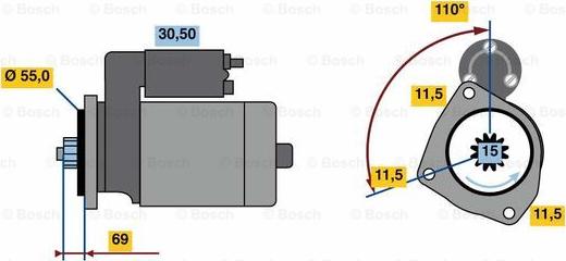 BOSCH 0 986 023 670 - Käynnistinmoottori inparts.fi