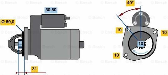 BOSCH 0 986 023 190 - Käynnistinmoottori inparts.fi