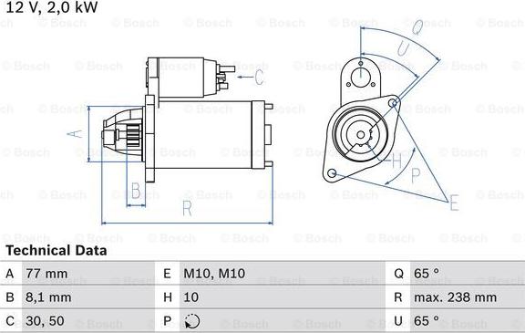 BOSCH 0 986 023 340 - Käynnistinmoottori inparts.fi