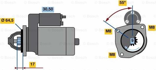 BOSCH 0 986 023 740 - Käynnistinmoottori inparts.fi