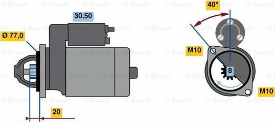 BOSCH 0 986 023 750 - Käynnistinmoottori inparts.fi