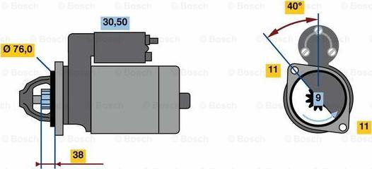 BOSCH 0 986 023 780 - Käynnistinmoottori inparts.fi