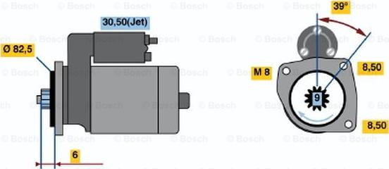 BOSCH 0 986 022 510 - Käynnistinmoottori inparts.fi