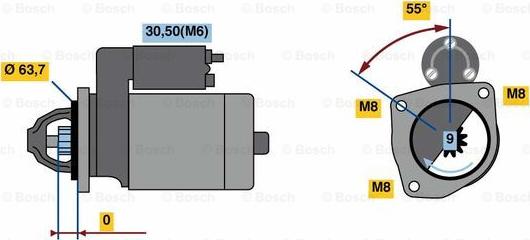 BOSCH 0 986 022 111 - Käynnistinmoottori inparts.fi