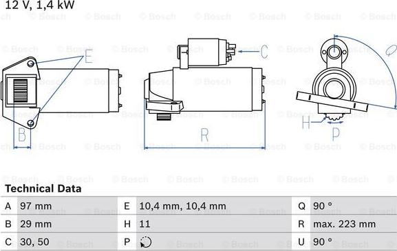 BOSCH 0 986 022 850 - Käynnistinmoottori inparts.fi