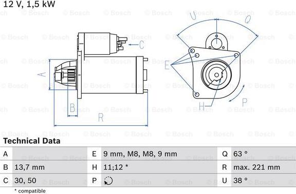 BOSCH 0 986 022 790 - Käynnistinmoottori inparts.fi