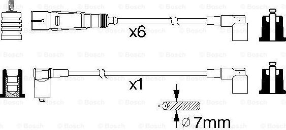 BOSCH 0 986 356 335 - Sytytysjohtosarja inparts.fi