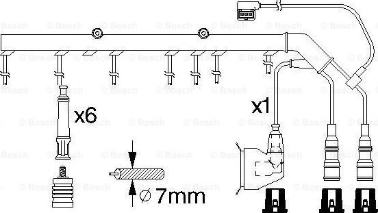 BOSCH 0 986 356 326 - Sytytysjohtosarja inparts.fi