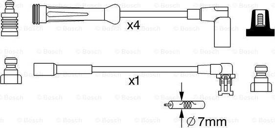 BOSCH 0 986 357 250 - Sytytysjohtosarja inparts.fi