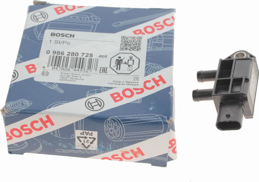 BOSCH 0 986 280 725 - Sensori, pakokaasupaine inparts.fi