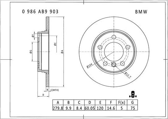 BOSCH 0 986 AB9 903 - Jarrulevy inparts.fi