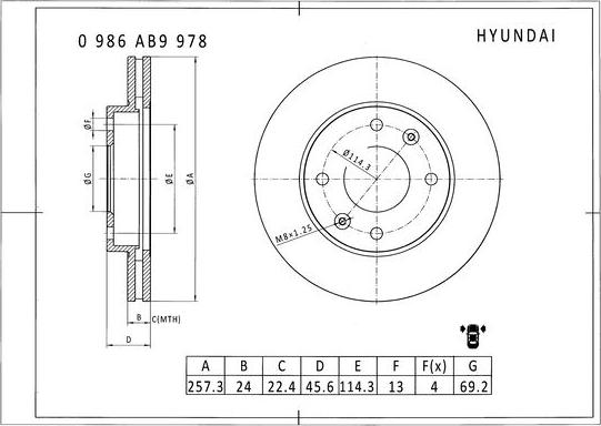 BOSCH 0 986 AB9 978 - Jarrulevy inparts.fi