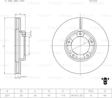 BOSCH 0 986 AB9 599 - Jarrulevy inparts.fi