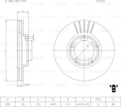 BOSCH 0 986 AB9 559 - Jarrulevy inparts.fi