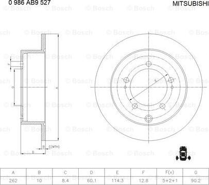 BOSCH 0 986 AB9 527 - Jarrulevy inparts.fi