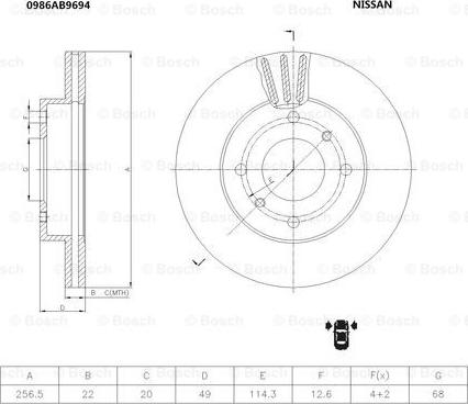 BOSCH 0 986 AB9 694 - Jarrulevy inparts.fi