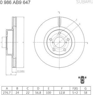 BOSCH 0 986 AB9 647 - Jarrulevy inparts.fi