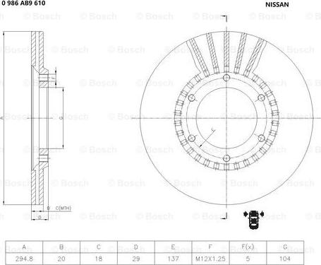 BOSCH 0 986 AB9 610 - Jarrulevy inparts.fi